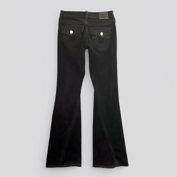 🇺🇸 MADE IN USA Y2K True Religion Velvet Low Rise Flare Jeans - Picture 2 of 8